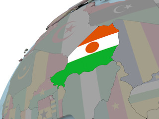 Image showing Map of Niger with flag