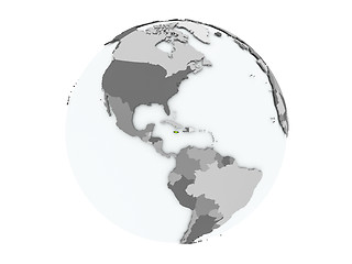 Image showing Jamaica on globe isolated