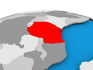 Image showing Tanzania on political globe