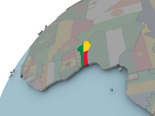 Image showing Map of Benin with flag