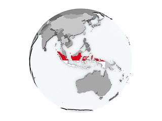 Image showing Indonesia on globe isolated