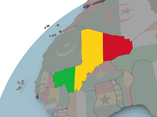 Image showing Map of Mali with flag