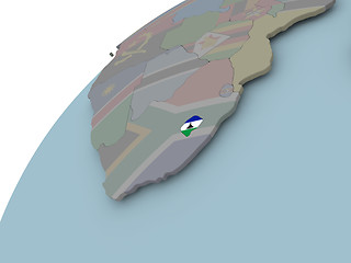 Image showing Map of Lesotho with flag