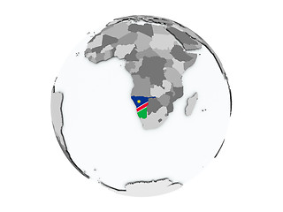 Image showing Namibia on globe isolated