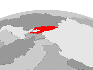 Image showing Kyrgyzstan on political globe