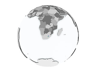 Image showing Lesotho on globe isolated