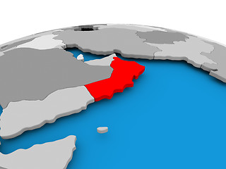 Image showing Oman on political globe