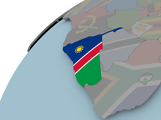 Image showing Map of Namibia with flag