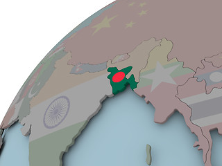 Image showing Map of Bangladesh with flag