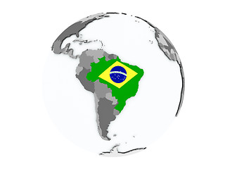 Image showing Brazil on globe isolated