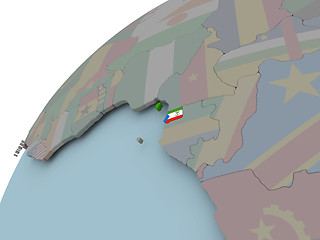 Image showing Map of Equatorial Guinea with flag