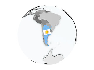 Image showing Argentina on globe isolated