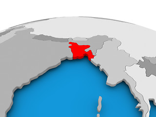 Image showing Bangladesh on political globe