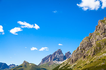 Image showing Blue sky on Dolomiti Mountains in Italy