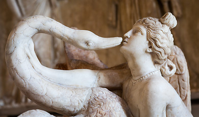 Image showing VENICE, ITALY - JUNE 27, 2016: Leda and the Swan statue in Palaz