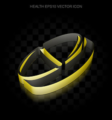 Image showing Healthcare icon: Yellow 3d Pill made of paper, transparent shadow, EPS 10 vector.