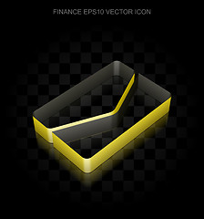 Image showing Business icon: Yellow 3d Email made of paper, transparent shadow, EPS 10 vector.