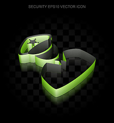 Image showing Safety icon: Green 3d Police made of paper, transparent shadow, EPS 10 vector.