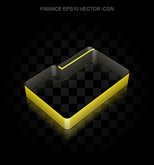 Image showing Finance icon: Yellow 3d Folder made of paper, transparent shadow, EPS 10 vector.