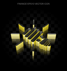 Image showing Finance icon: Yellow 3d Energy Saving Lamp made of paper, transparent shadow, EPS 10 vector.