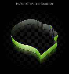 Image showing Marketing icon: Green 3d Head made of paper, transparent shadow, EPS 10 vector.