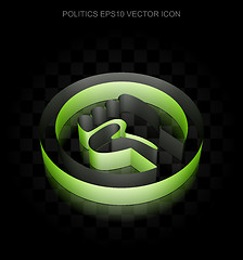 Image showing Political icon: Green 3d Uprising made of paper, transparent shadow, EPS 10 vector.