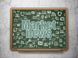 Image showing News concept: Market News on School board background