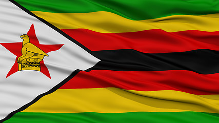 Image showing Closeup Zimbabwe Flag