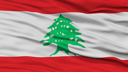 Image showing Closeup Lebanon Flag