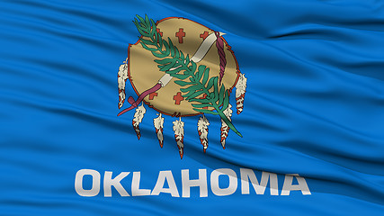 Image showing Closeup Oklahoma Flag, USA state