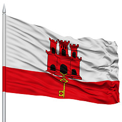 Image showing Gibraltar City Flag on Flagpole