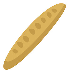 Image showing French bread baguette vector cartoon illustration.