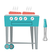 Image showing Barbecue gas grill vector cartoon illustration.