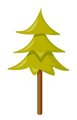 Image showing Fir tree vector cartoon illustration.