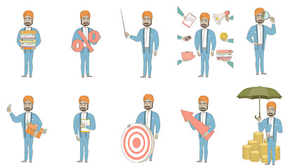 Image showing Indian businessman vector illustrations set.