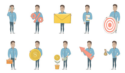 Image showing Hispanic businessman vector illustrations set.