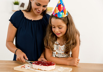 Image showing Cutting the birthday cake