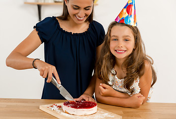 Image showing Cutting the birthday cake