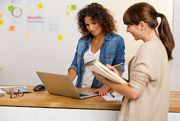 Image showing Two businesswoman working together