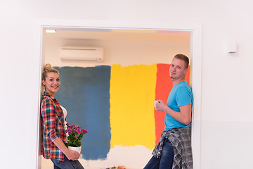 Image showing multiethnic couple renovating their home