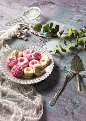 Image showing The cookies on wooden table background