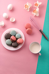 Image showing cookies cream on pink background