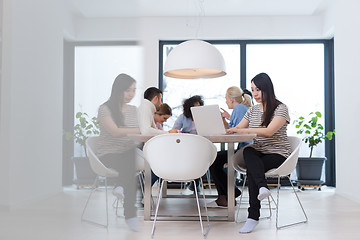 Image showing Startup Business Team At A Meeting at modern office building