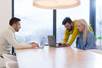 Image showing Startup Business Team At A Meeting at modern office building