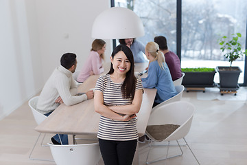 Image showing Startup Business Team At A Meeting at modern office building