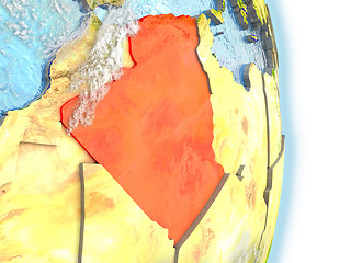 Image showing Algeria in red on Earth