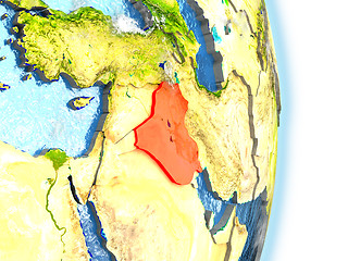 Image showing Iraq in red on Earth