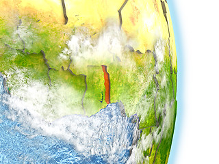 Image showing Togo in red on Earth