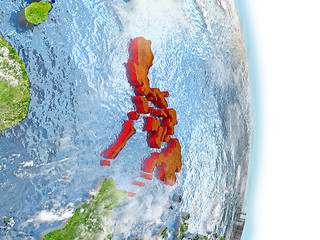 Image showing Philippines in red on Earth