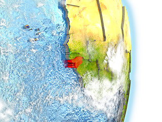 Image showing Guinea-Bissau in red on Earth